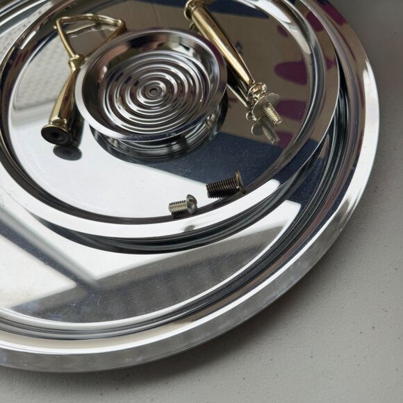 Vintage Two Tier Tray Party Partner Tidbit Snack Tray new in box mid century par - Picture 4 of 7